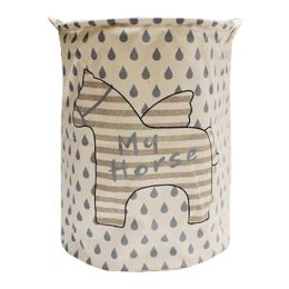 Houshold Cute Storage Basket Hamper Bag Organizer for Clothing, Water-drop