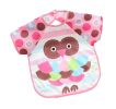 Pink Owl Short Sleeve Baby Eating Bibs Waterproof Playing Bibs