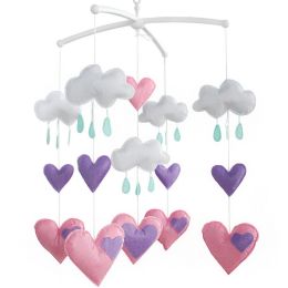 Baby Crib Rotatable Bed Bell Colorful Baby Toys [Pink Heart]
