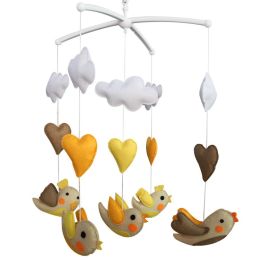 Musical Baby Mobile Nursery Animal Baby Mobile Crib [Yellow Birds]