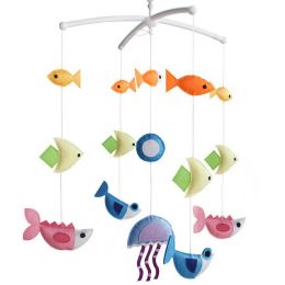 Baby Crib Rotatable Bed Bell Colorful Baby Toys [Fish Party]