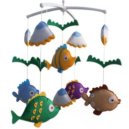 [Swimming Fish] Musical Baby Mobile Nursery Animal Baby Mobile Crib