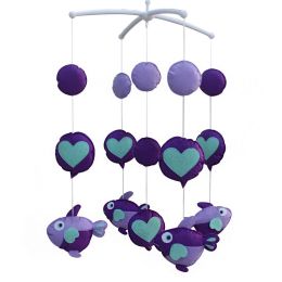 Baby Crib Rotatable Bed Bell Colorful Baby Toys [Purple Fish]