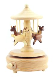 Vintage Fashion Carousel Music Box Living Room Office Table Decoration