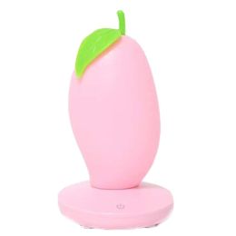 Night Light for Kids Mango Shape Night Lamp for Baby Feeding Pink