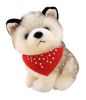 Super Cute Simulation Husky Doll Wearing In Red Triangle Towel Plush Puppy Dolls
