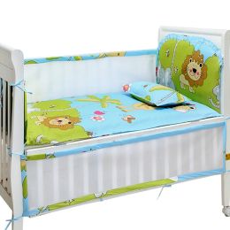 Set of 4 Nursery Baby bassinet/Crib Bedding Bumper Crashproof Cushion Forest