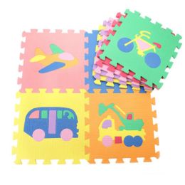Colorful Waterproof Baby Foam Playmat Set-9pc, Cars