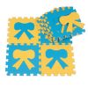 Colorful Waterproof Baby Foam Playmat Set-10pc, Blue/Yellow Bow