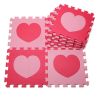 Colorful Waterproof Baby Foam Playmat Set-10pc, Red/Pink Heart