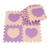 Colorful Waterproof Baby Foam Playmat Set-10pc, Beige/ Purple heart