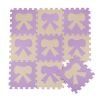 Colorful Waterproof Baby Foam Playmat Set-10pc, Beige/Purple Bow