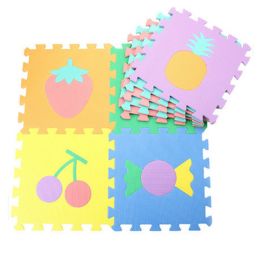 Colorful Waterproof Baby Foam Playmat Set-9pc, Fruits