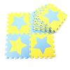 Colorful Waterproof Baby Foam Playmat Set-10pc, Blue/ Yellow Five-pointed Star