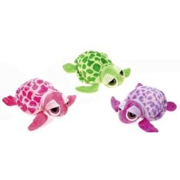8" Glittered Big Eyed Turtle Plush - Assorted Colors Case Pack 36