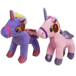 13" Unicorn With Wings Plush Toy - Assorted Colors Case Pack 60