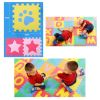 Colorful Waterproof Baby Foam Playmat Set-10pc, Red/Pink Foot