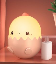 Mimi Rabbit Dinosaur Egg Bedroom Sleeping Bedside Sensor Night Light (Color: Skin color 3c charging head cu)