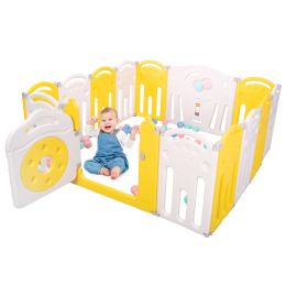 14 pieces Ice Cream Fence (Color: yellow+white)